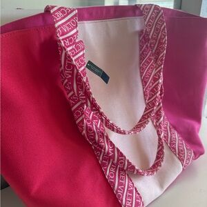 Victoria's Secret Fuchsia and Cream Tote